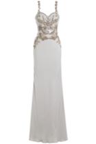 Alexander Mcqueen Alexander Mcqueen Embellished Silk Gown - Silver