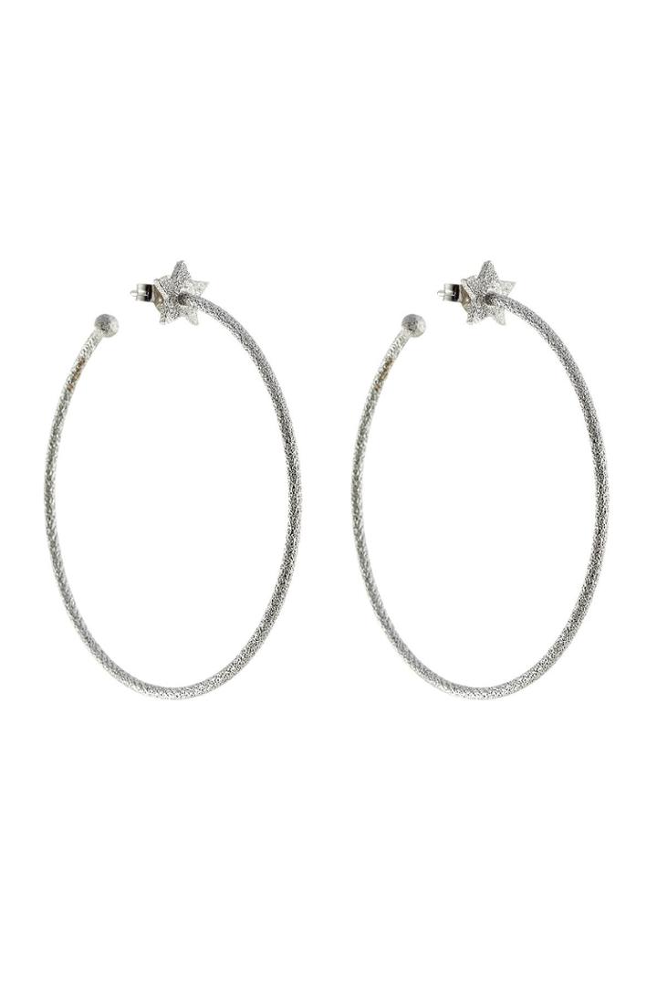 Carolina Bucci Carolina Bucci Superstellar Sparkly 18 Carat White Gold Hoop Earrings