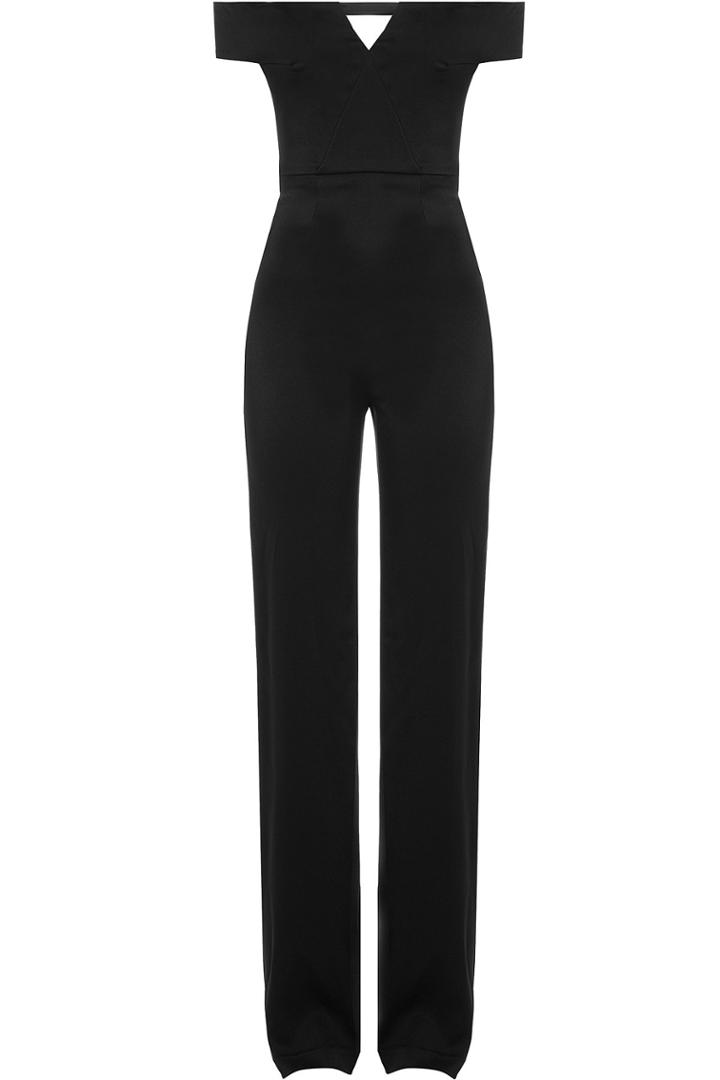 Galvan Galvan Jumpsuit With Bardot Shoulders - Black