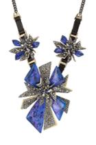 Alexis Bittar Alexis Bittar Mixed Metal Necklace With Leather And Crystals - Blue