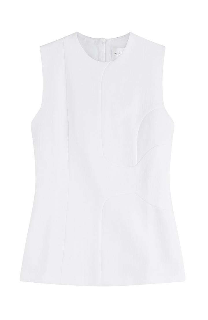 Victoria Beckham Denim Cotton Peplum Blouse
