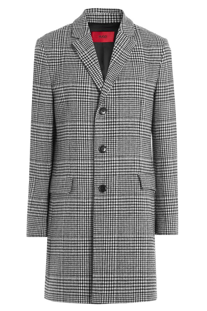 Hugo Hugo Printed Wool Coat