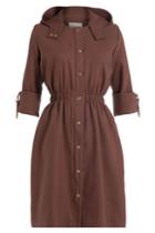Marina Hoermanseder Marina Hoermanseder Silk Coat With Hood And Leather Details - Brown
