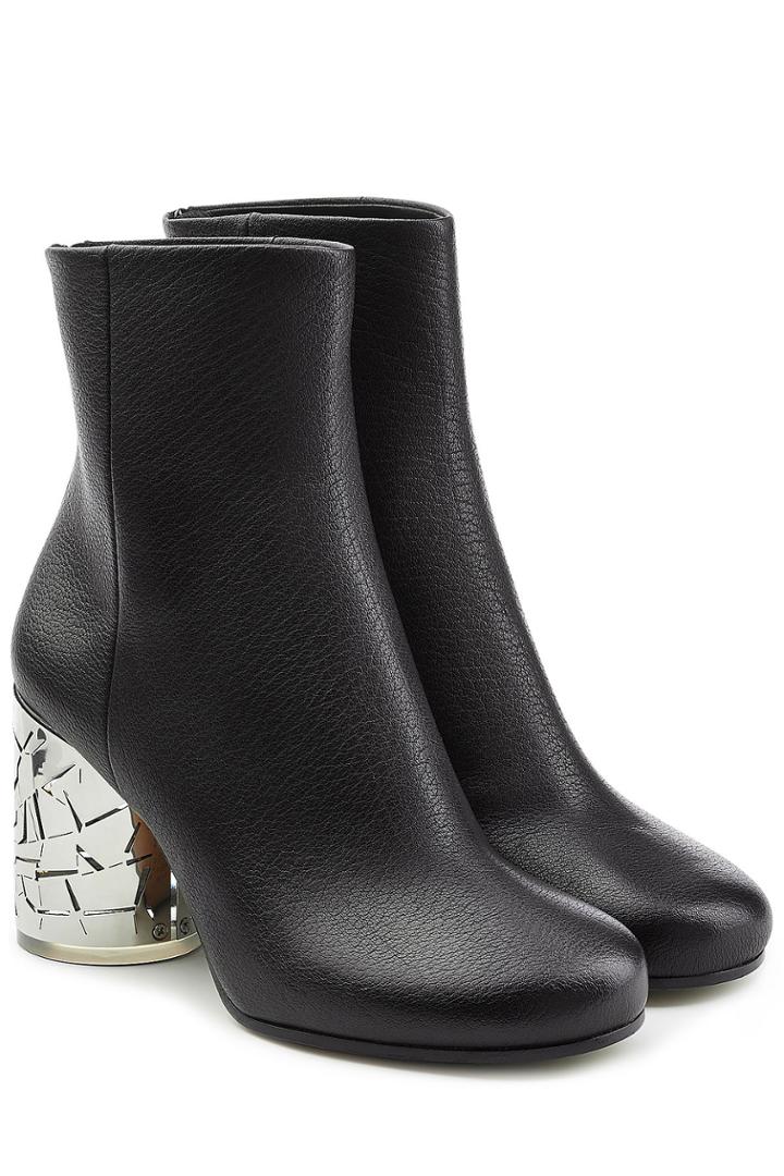 Maison Margiela Maison Margiela Leather Ankle Boots With Statement Heel - Black
