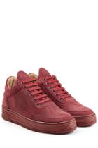 Filling Pieces Filling Pieces Monotone Stripe Suede Sneakers - Red