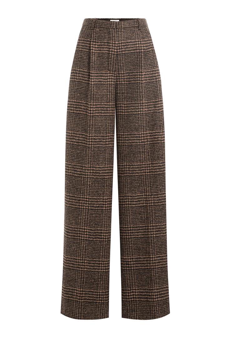 Sonia Rykiel Sonia Rykiel Printed Alpaca-virgin Wool Wide Leg Pants - Beige