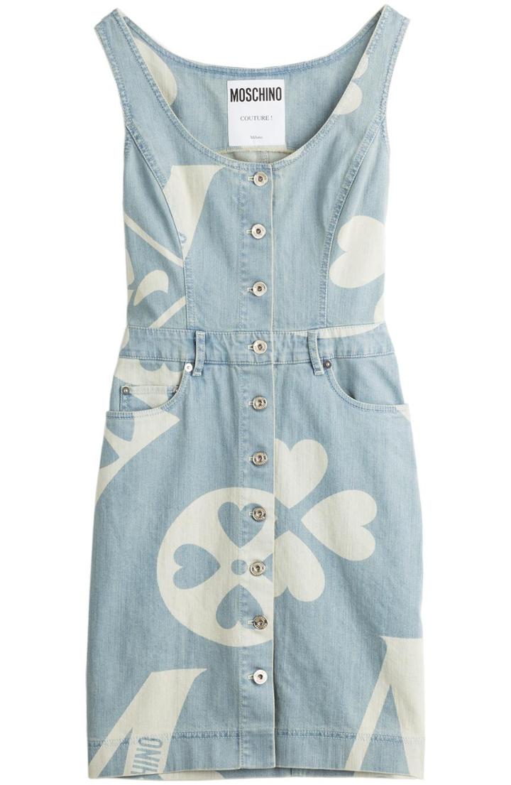Moschino Printed Stretch Denim Dress