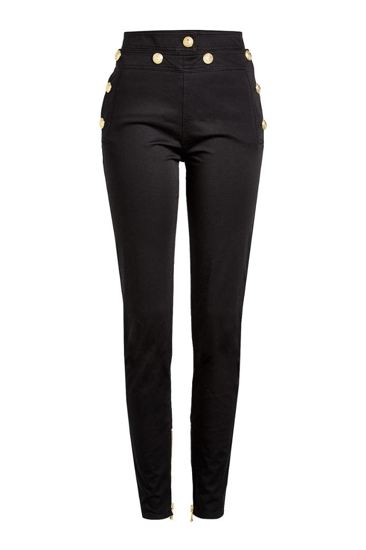 Balmain Balmain Cotton Blend Pants With Embossed Buttons