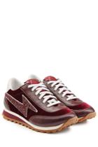 Marc Jacobs Marc Jacobs Velvet And Leather Sneakers - Red