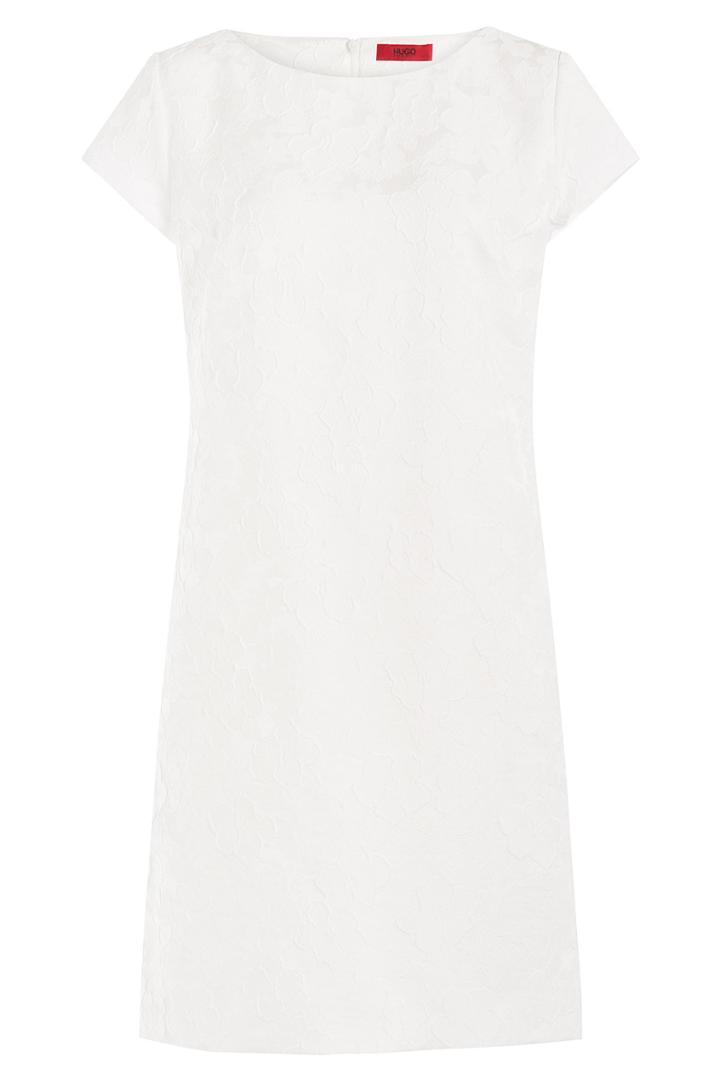 Hugo Hugo Dress With Embossed Pattern - White