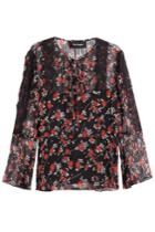 The Kooples The Kooples Patterned Silk Top With Lace - Florals