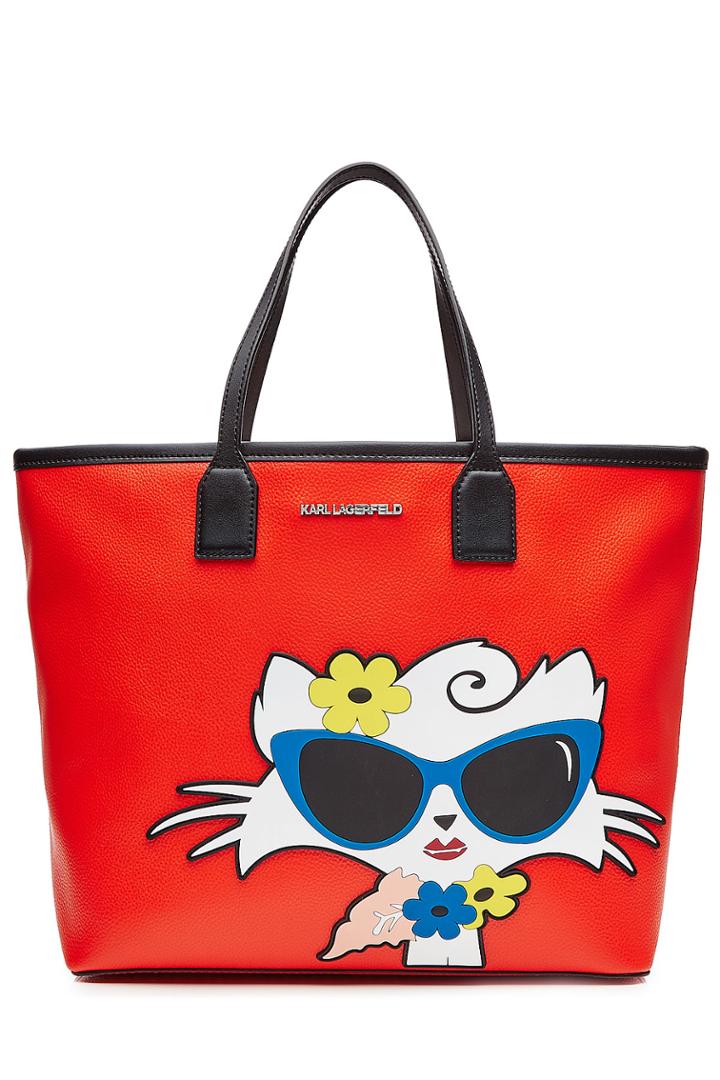 Karl Lagerfeld Karl Lagerfeld Choupette On The Beach Pvc Shopper - Red
