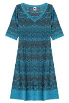 M Missoni M Missoni Crochet Knit Dress - Teal