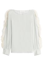 See By Chloé See By Chloé Silk Blouse With Lace - Blue