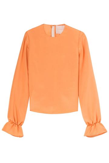 Roksanda Ilincic Roksanda Ilincic Silk Top With Gathered Cuffs - Orange