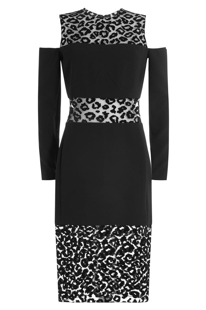 Mugler Mugler Dress With Animal Printed Sheer Inserts
