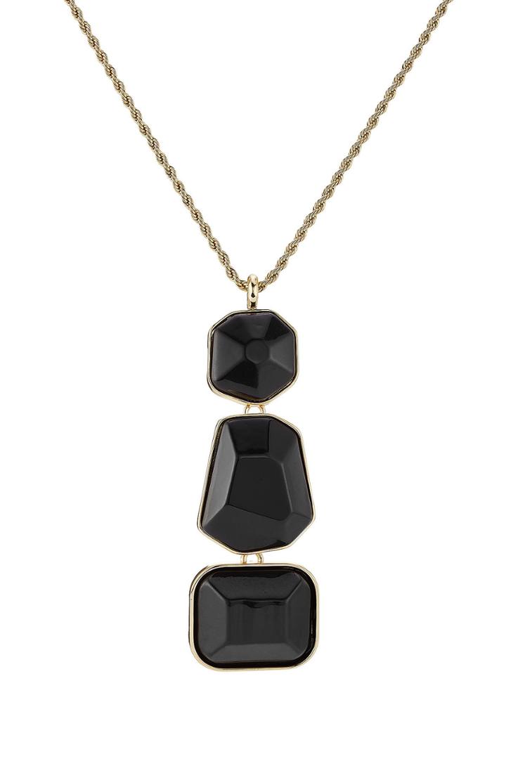 Kenneth Jay Lane Kenneth Jay Lane Black And Gold-tone Statement Necklace