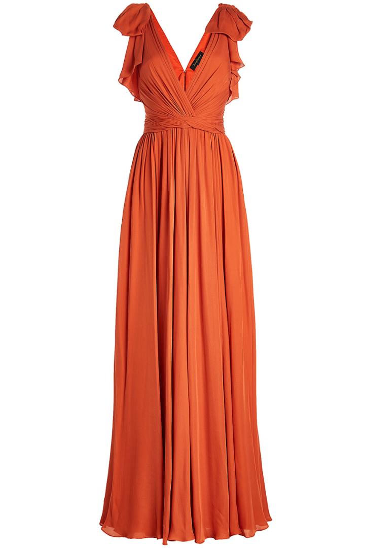 Jenny Packham Jenny Packham Silk Floor-length Gown With Ruffles