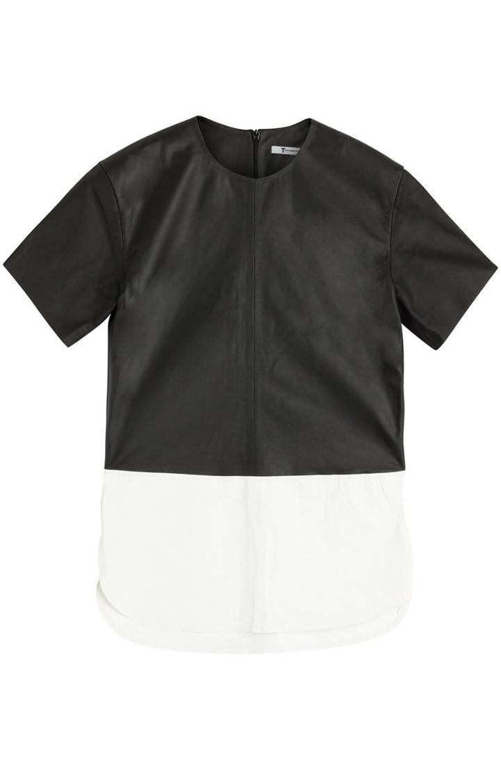 T By Alexander Wang Leather Paneled Top