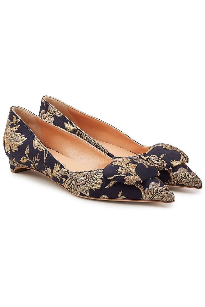 Rupert Sanderson Rupert Sanderson Kel Ballerinas With Metallic Thread