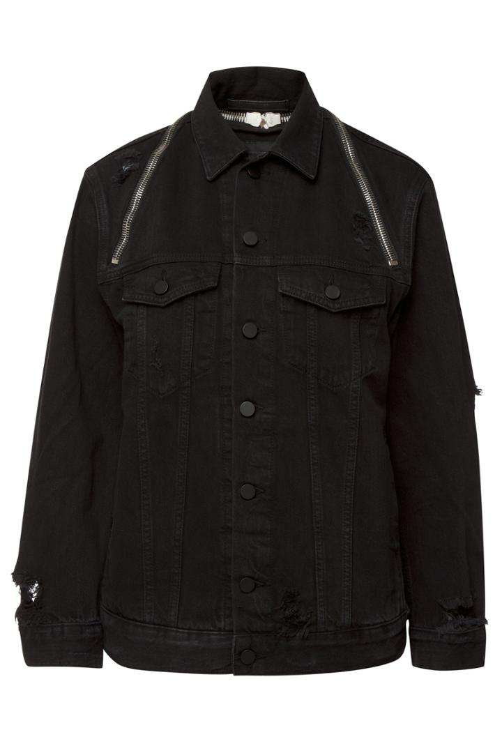 T By Alexander Wang T By Alexander Wang Denim Jacket With Distressed Detail