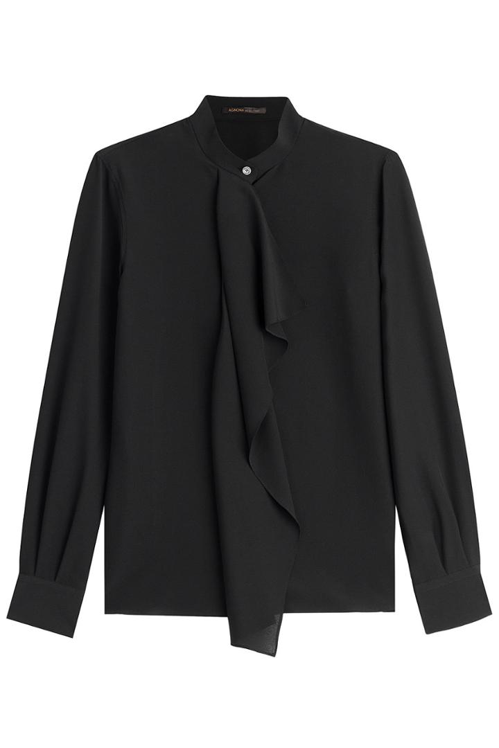 Agnona Agnona Ruffle Front Silk Blouse
