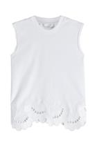 Victoria, Victoria Beckham Victoria, Victoria Beckham Cotton-blend Tank Top With Eyelet Details