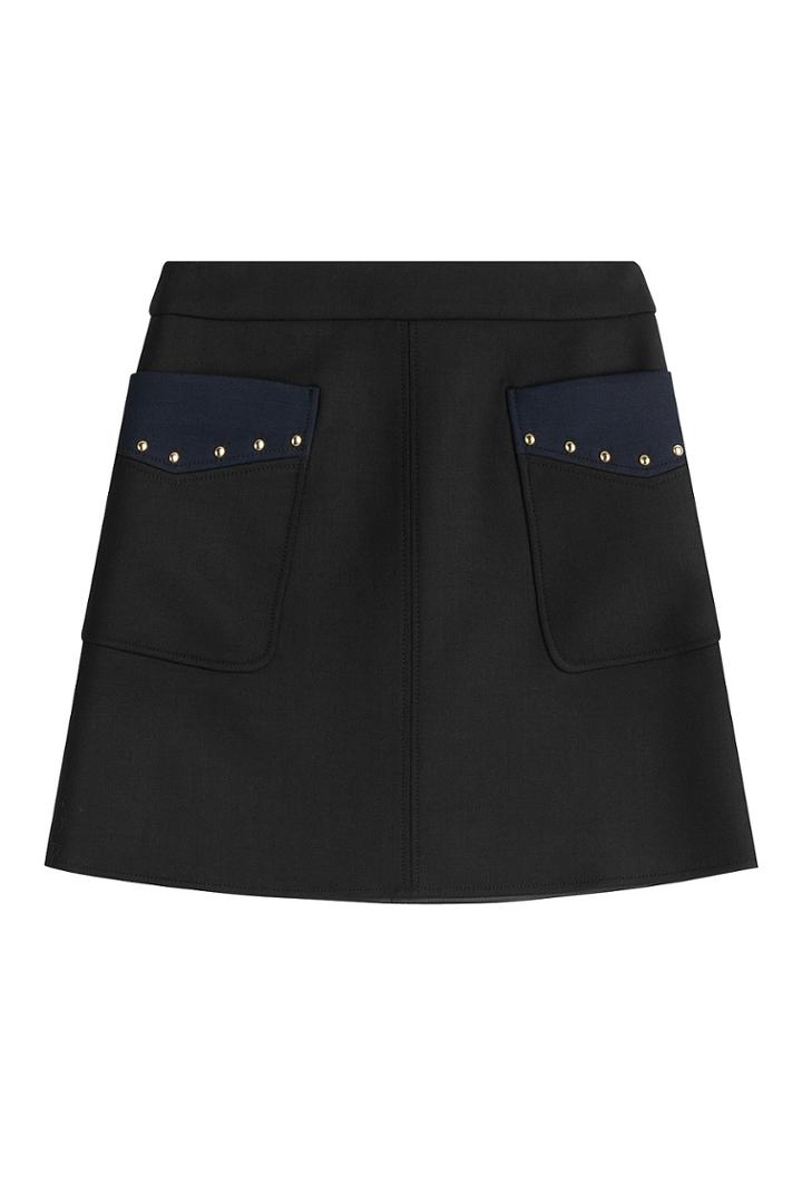 Tara Jarmon Tara Jarmon Mini-skirt With Stud Trim - Black