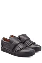 Marc Jacobs Marc Jacobs Fringed Leather Sneakers - Black