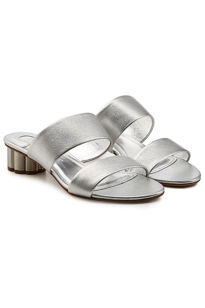 Salvatore Ferragamo Salvatore Ferragamo Belluno Metallic Leather Sandals