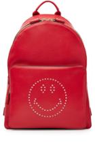 Anya Hindmarch Anya Hindmarch Smiley Leather Backpack - Red