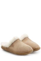 Sorel Sorel Shearling Lined Suede Slippers - Camel