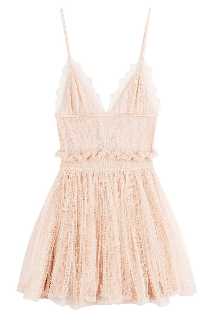 Alexander Mcqueen Alexander Mcqueen Lace Mini Dress With Ruffles