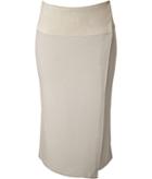 Donna Karan New York Suede Panel Wrap Pencil Skirt