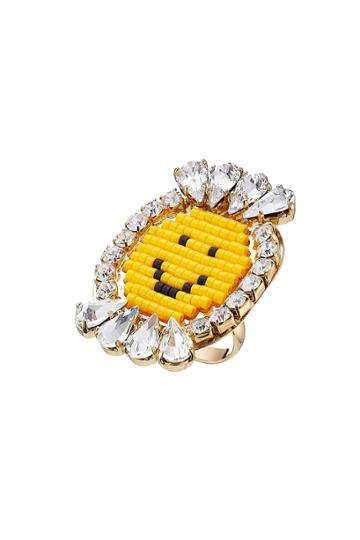 Shourouk Shourouk Happy Smiley Ring - Yellow
