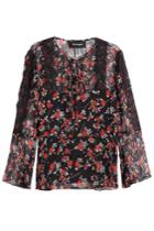The Kooples The Kooples Patterned Silk Top With Lace - Multicolored