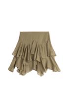 Polo Ralph Lauren Polo Ralph Lauren Tiered Cotton-silk Ruffle Skirt - Green