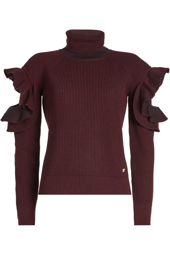 Versace Versace Wool Turtleneck Pullover With Cut-out Detail