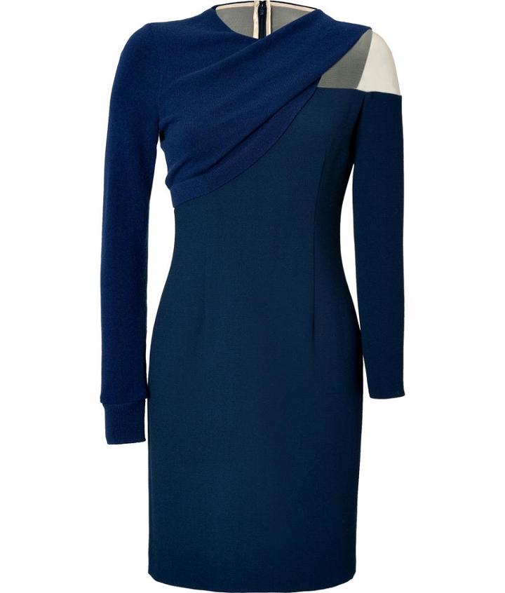 Marios Schwab Knit Crepe Long Sleeve Dress