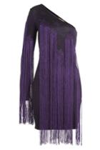 Roberto Cavalli Roberto Cavalli Asymmetric Dress With Fringing - Purple