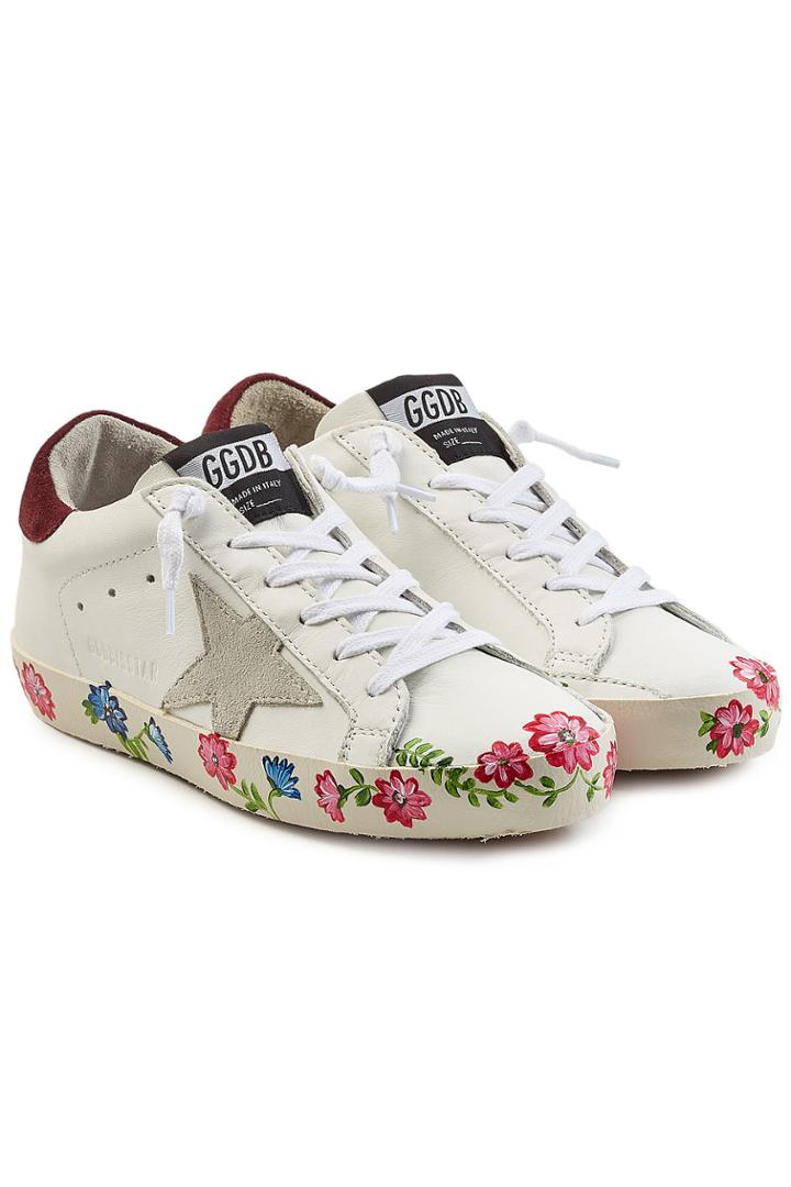 Golden Goose Deluxe Brand Golden Goose Deluxe Brand Super Star Leather Sneakers With Printed Sole