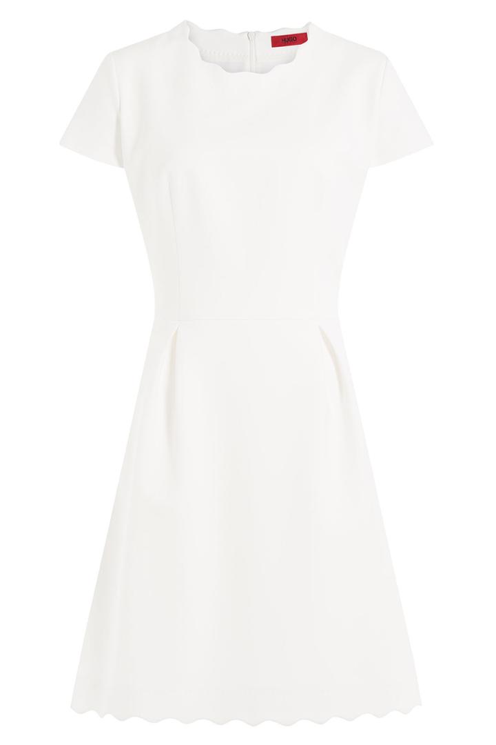 Hugo Hugo Dress With Scalloped Hem