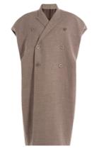 Rick Owens Rick Owens Wool Blend Coat With Capped Sleeves - Grey