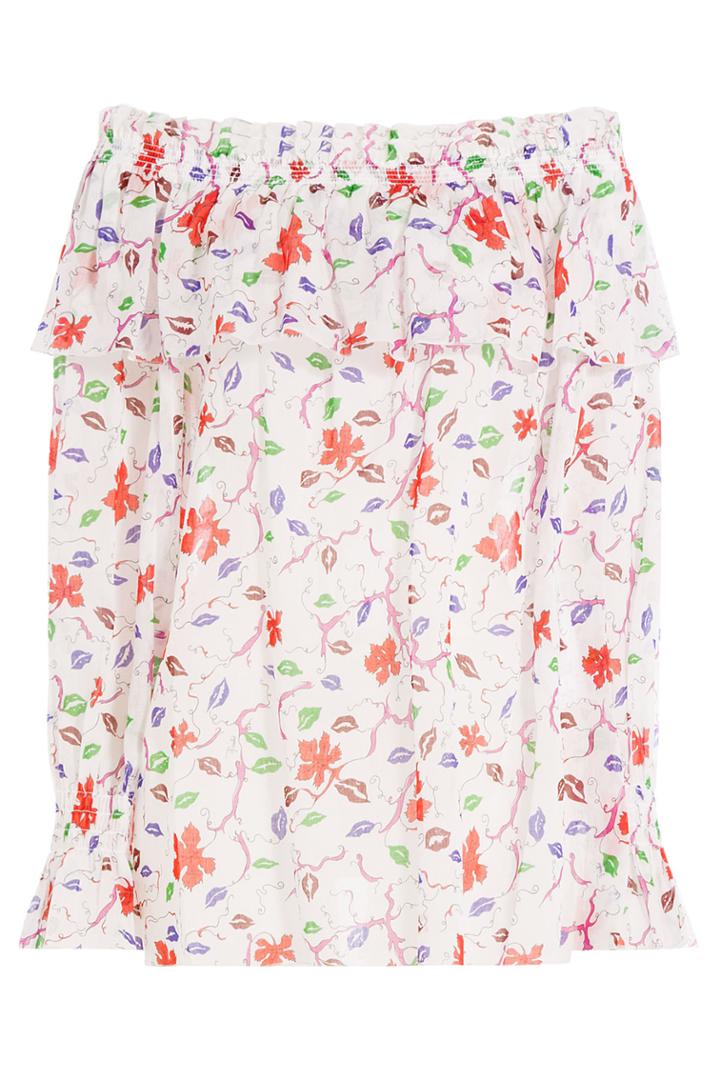 Emilio Pucci Emilio Pucci Printed Cotton Carmen Top - Multicolored