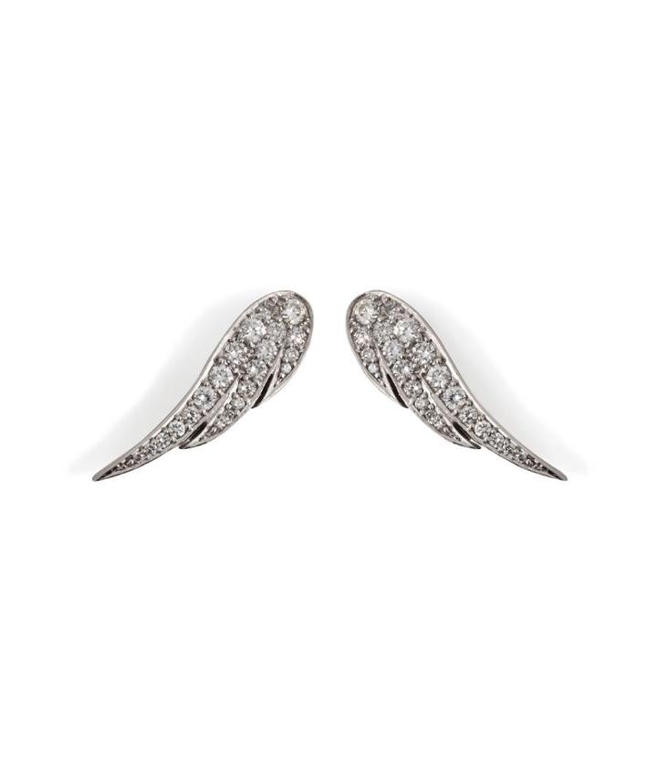 Anita Ko 18kt White Gold Wing Earrings With Diamonds