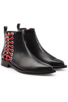 Alexander Mcqueen Alexander Mcqueen Leather Ankle Boots With Lace-up Side