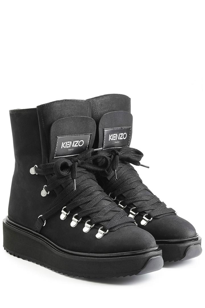 Kenzo Kenzo Leather Ankle Boots - Black