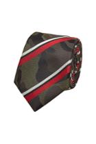 Valentino Valentino Camouflage Printed And Striped Silk Tie