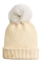 Burberry Shoes & Accessories Burberry Shoes & Accessories Wool-cashmere Hat With Fox Fur Pompom - White