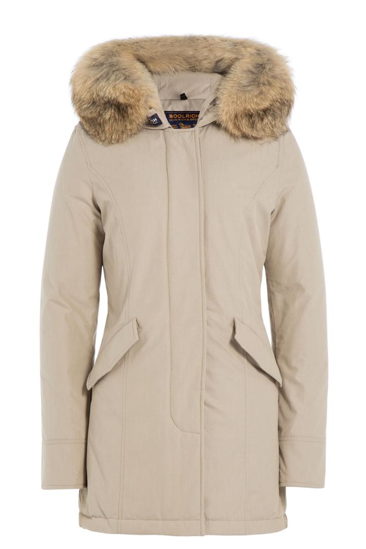 Woolrich Woolrich Byrd Cloth Arctic Down Parka With Fur-trimmed Hood - Beige